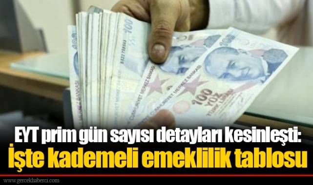 EYT prim gün sayısı detayları kesinleşti: İşte kademeli emeklilik tablosu