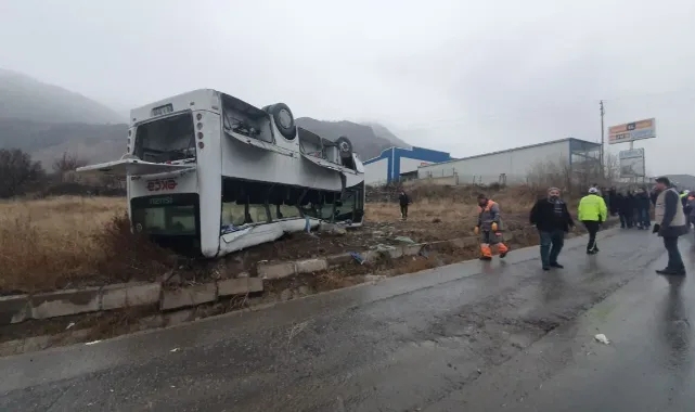 İşçi servisi takla attı... Çok sayıda yaralı var!