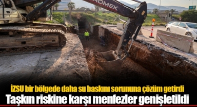 İZSU bir bölgede daha su baskını sorununa çözüm getirdi