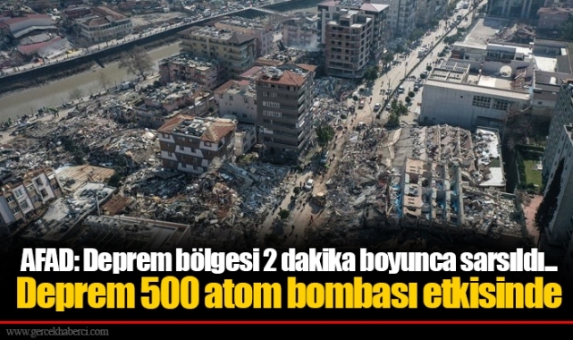 AFAD: Deprem bölgesi 2 dakika boyunca sarsıldı... Deprem 500 atom bombası etkisinde