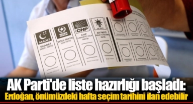 AK Parti'de liste hazırlığı başladı:  Erdoğan, önümüzdeki hafta seçim tarihini ilan edebilir
