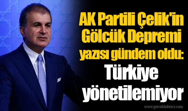 AK Partili Çelik'in Gölcük Depremi yazısı gündem oldu: Türkiye yönetilemiyor
