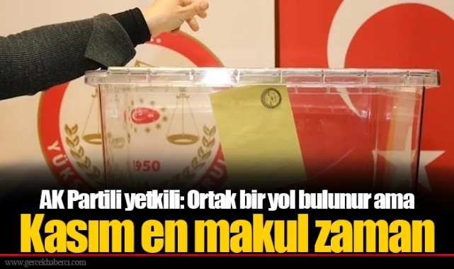AK Partili yetkili: Ortak bir yol bulunur ama Kasım en makul zaman