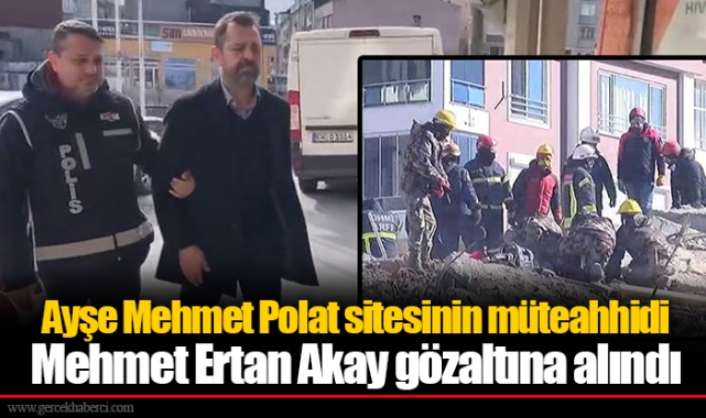 Ayşe Mehmet Polat sitesinin müteahhidi Mehmet Ertan Akay gözaltına alındı