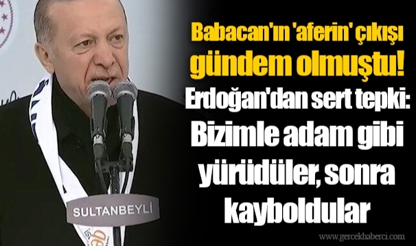 Babacan'ın 'aferin' çıkışı gündem olmuştu! Erdoğan'dan sert tepki: Bizimle adam gibi yürüdüler, sonra kayboldular