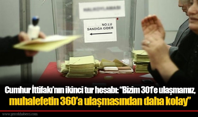 Cumhur İttifakı’nın ikinci tur hesabı: “Bizim 301’e ulaşmamız, muhalefetin 360’a ulaşmasından daha kolay”