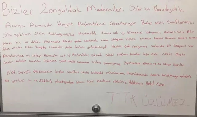 Deprem bölgesinde canla başla çalışan madencilerden duygu dolu mesaj