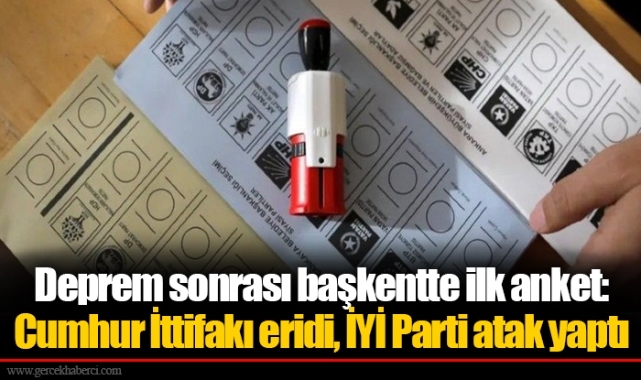 Deprem sonrası başkentte ilk anket: Cumhur İttifakı eridi, İYİ Parti atak yaptı