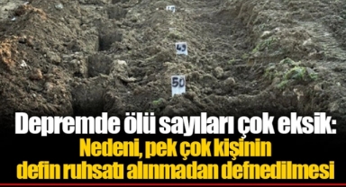 Depremde ölü sayıları çok eksik: Nedeni, pek çok kişinin defin ruhsatı alınmadan defnedilmesi