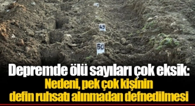 Depremde ölü sayıları çok eksik: Nedeni, pek çok kişinin defin ruhsatı alınmadan defnedilmesi