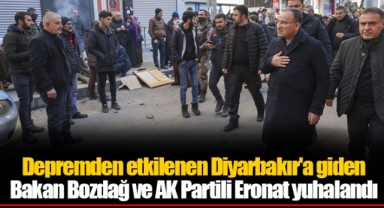Depremden etkilenen Diyarbakır'a giden Bakan Bozdağ ve AK Partili Eronat yuhalandı