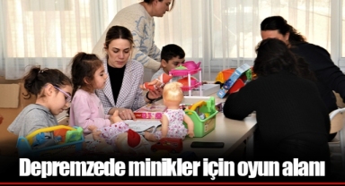 Depremzede minikler için oyun alanı