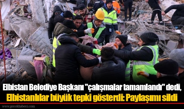 Elbistan Belediye Başkanı "çalışmalar tamamlandı" dedi, Elbistanlılar büyük tepki gösterdi: Paylaşımı sildi