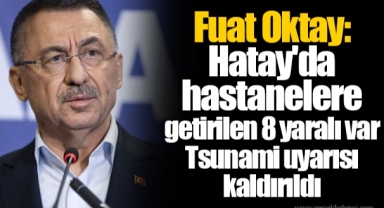 Fuat Oktay: Hatay'da hastanelere getirilen 8 yaralı var... Tsunami uyarısı kaldırıldı