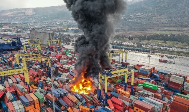 İskenderun limanında yangın