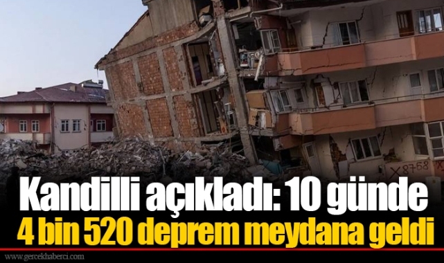 Kandilli açıkladı: 10 günde 4 bin 520 deprem meydana geldi