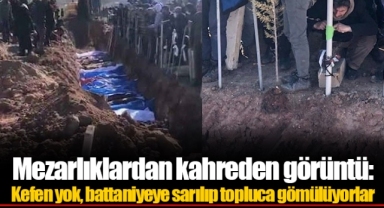 Mezarlıklardan kahreden görüntü: Kefen yok, battaniyeye sarılıp topluca gömülüyorlar