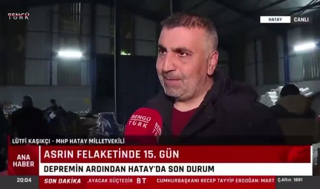 MHP'li vekil Hatay'daki depreme canlı yayında yakalandı