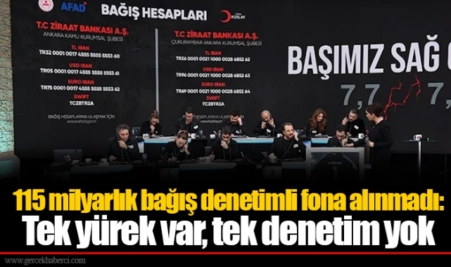 115 milyarlık bağış denetimli fona alınmadı: Tek yürek var, tek denetim yok