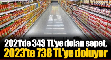 2021'de 343 TL'ye dolan sepet, 2023'te 738 TL'ye doluyor