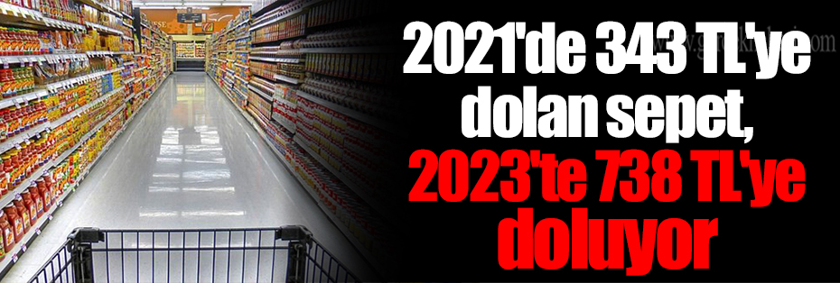 2021'de 343 TL'ye dolan sepet, 2023'te 738 TL'ye doluyor