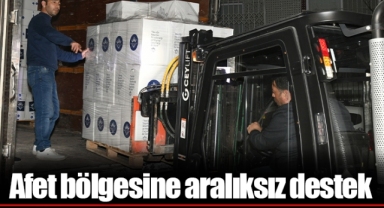 Afet bölgesine aralıksız destek