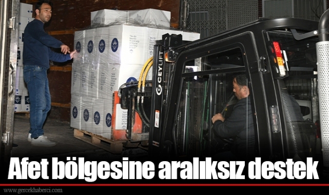Afet bölgesine aralıksız destek