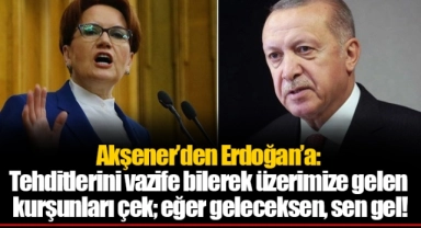 Akşener'den Erdoğan'a: Tehditlerini vazife bilerek üzerimize gelen kurşunları çek; eğer geleceksen, sen gel!