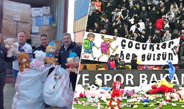 Beşiktaş tribünlerinden atılan oyuncaklar, İskenderun'a ulaştı
