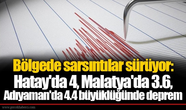 Bölgede sarsıntılar sürüyor: Hatay'da 4, Malatya'da 3.6, Adıyaman'da 4.4 büyüklüğünde deprem