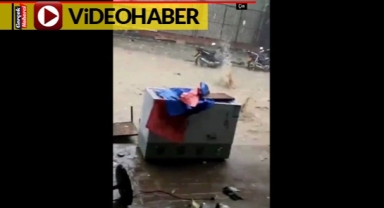 Çin’de taş yağar gibi dolu yağdı