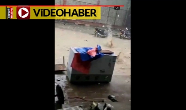 Çin’de taş yağar gibi dolu yağdı