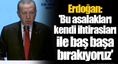 Erdoğan: 'Bu asalakları kendi ihtirasları ile baş başa bırakıyoruz'