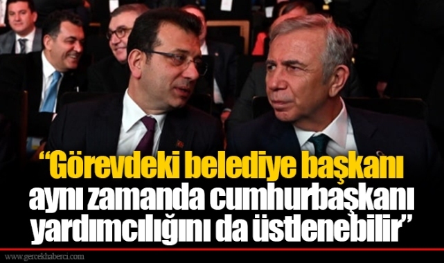 “Görevdeki belediye başkanı aynı zamanda cumhurbaşkanı yardımcılığını da üstlenebilir”