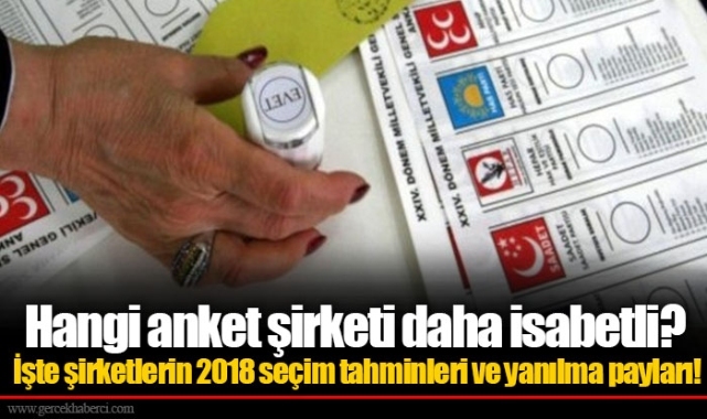 Hangi anket şirketi daha isabetli? İşte şirketlerin 2018 seçim tahminleri ve yanılma payları!