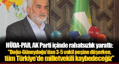 HÜDA-PAR, AK Parti içinde rahatsızlık yarattı: "Doğu-Güneydoğu'dan 3-5 vekil peşine düşerken, tüm Türkiye'de milletvekili kaybedeceğiz"