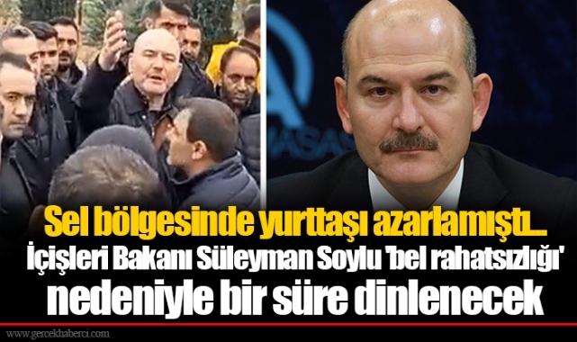 İçişleri Bakanı Süleyman Soylu 'bel rahatsızlığı' nedeniyle bir süre dinlenecek