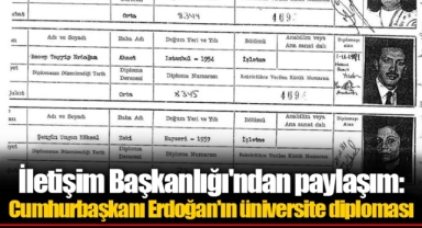 İletişim Başkanlığı'ndan paylaşım: Cumhurbaşkanı Erdoğan'ın üniversite diploması