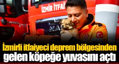 İzmirli itfaiyeci deprem bölgesinden gelen köpeğe yuvasını açtı