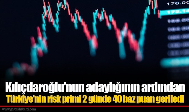 Kılıçdaroğlu'nun adaylığının ardından Türkiye'nin risk primi 2 günde 40 baz puan geriledi