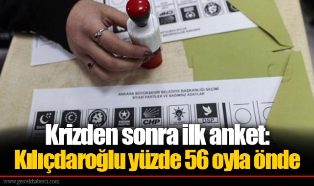 Krizden sonra ilk anket: Kılıçdaroğlu yüzde 56 oyla önde