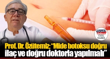 Prof. Dr. Özütemiz; "Mide botoksu doğru ilaç ve doğru doktorla yapılmalı"