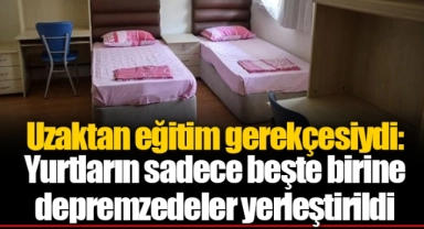 Uzaktan eğitim gerekçesiydi: Yurtların sadece beşte birine depremzedeler yerleştirildi