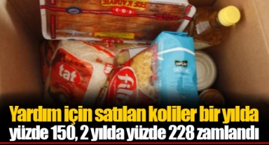 Yardım için satılan koliler bir yılda yüzde 150, 2 yılda yüzde 228 zamlandı