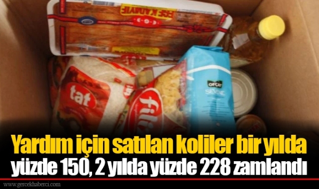 Yardım için satılan koliler bir yılda yüzde 150, 2 yılda yüzde 228 zamlandı