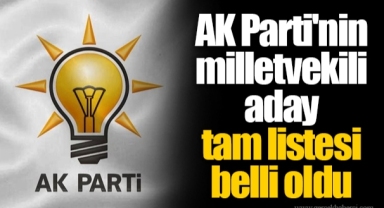 AK Parti'nin milletvekili aday listesi belli oldu