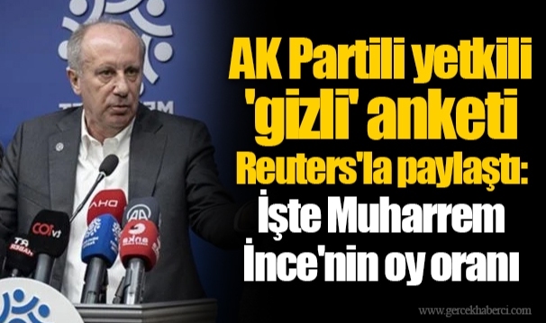 AK Partili yetkili 'gizli' anketi Reuters'la paylaştı: İşte Muharrem İnce'nin oy oranı