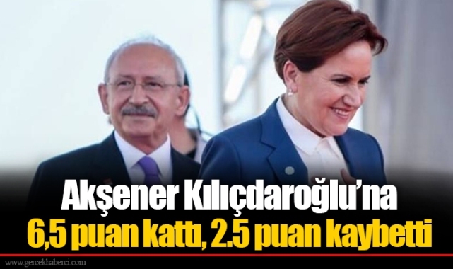 Akşener Kılıçdaroğlu’na 6,5 puan kattı, 2.5 puan kaybetti