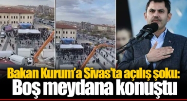 Bakan Kurum’a Sivas’ta açılış şoku: Boş meydana konuştu