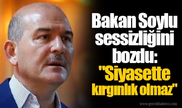 Bakan Soylu sessizliğini bozdu: "Siyasette kırgınlık olmaz"